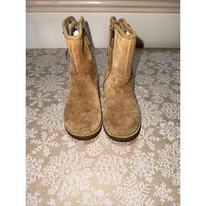 Ugg Boots Zipper And Tie Ribbons Girls Size 10 Chestnut